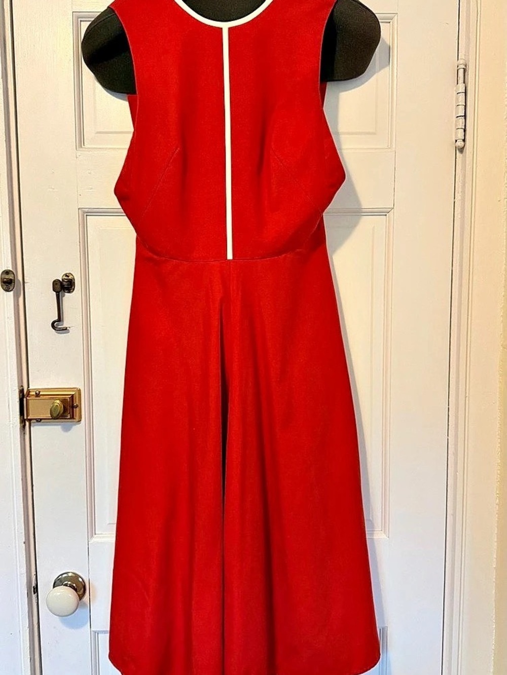 Hermès Red & White Maxi Dress Size 34 Like New